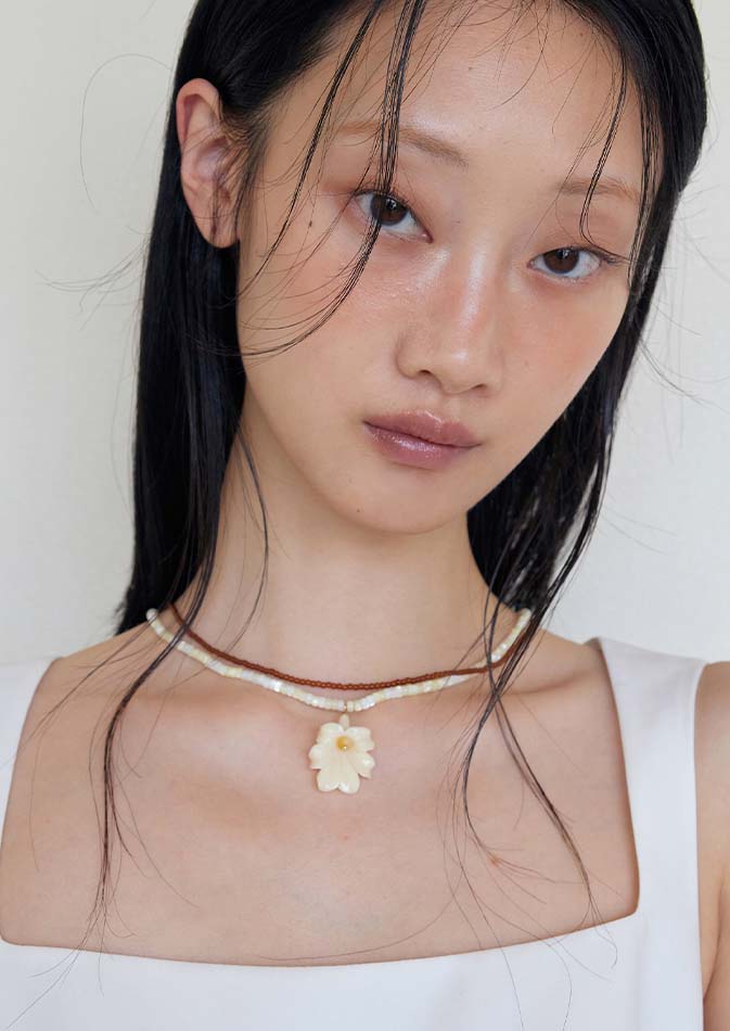 [6/14일 순차배송] lotsyou_Blossom Sea Necklace Ivory